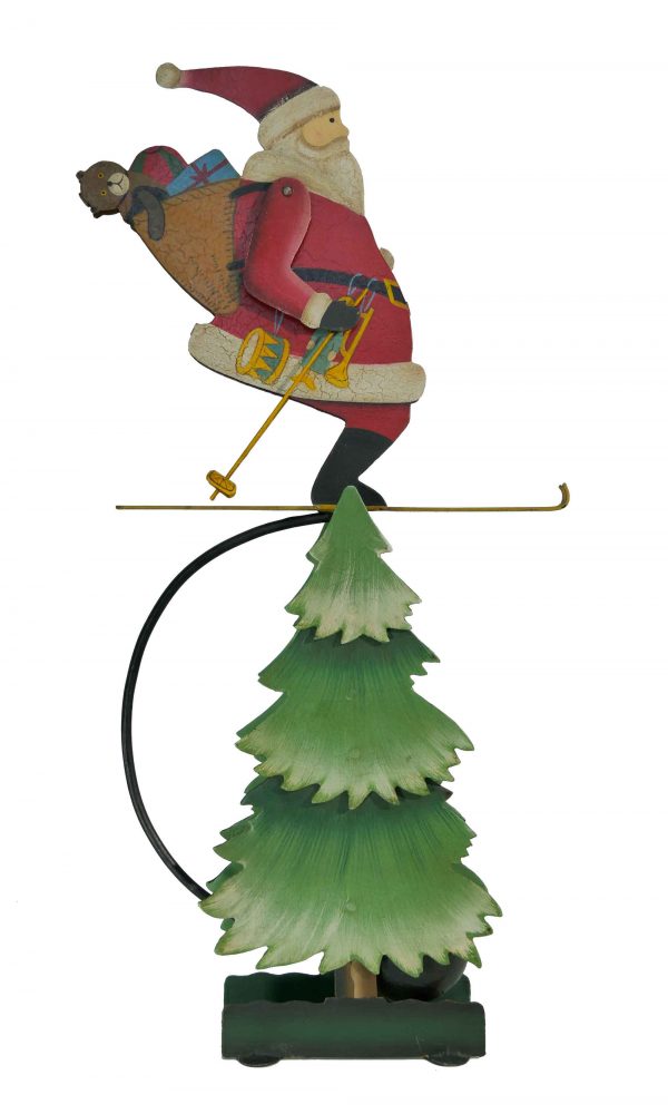 Balance Figur Weihnachtsmann auf Tannenbaum LS Dekoration