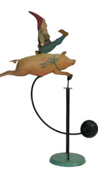 Balance Figur Zwerg auf Schwein